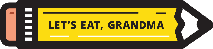 The official pencil logo of Let's Eat, Grandma resume services.