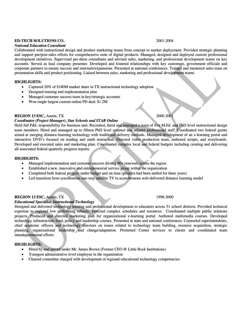2 Exceptional Executive Resume Examples Let�s Eat, Grandma