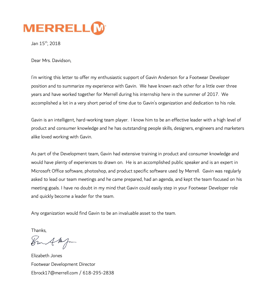 A sample of a professional recommendation letter for a job written by the employee asking for the recommendation. Courtesy of Merryn Roberts-Huntley of Made to Hire.