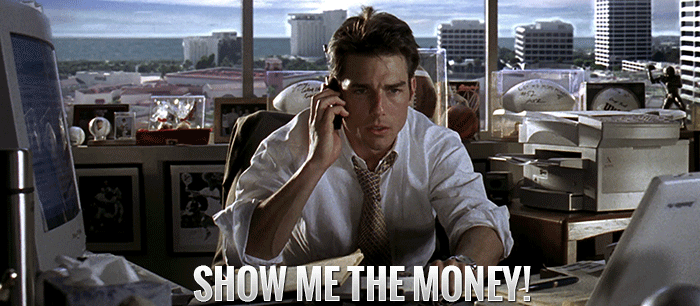 A GIF of movie character Jerry Maguire, via GIPHY