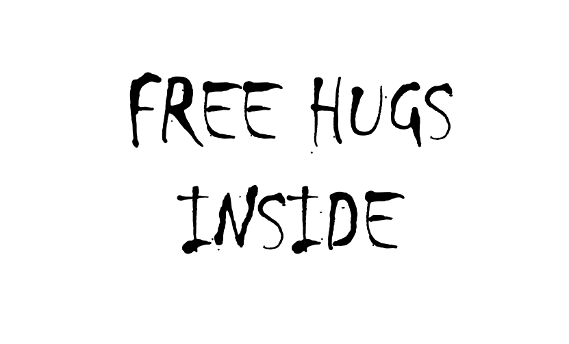 Text reading "Free Hugs Inside" in the ominous font Chiller, demonstrating the importance of font for your resume.