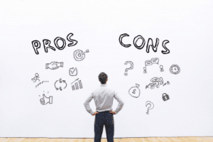 A stock photo of a man looking at a wall with the words 