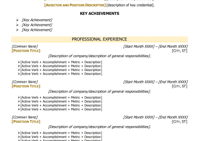 "Golden" Resume