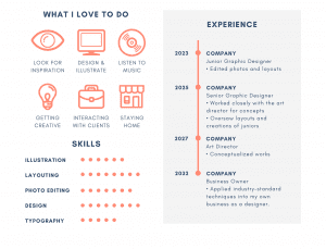 A partial image of a poorly designed resume template, illustrating the importance of simple design as an underappreciated resume trend for 2021.