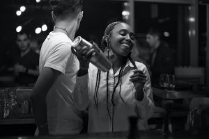 bartender shaking a drink