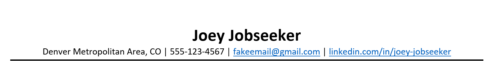 address on resume example