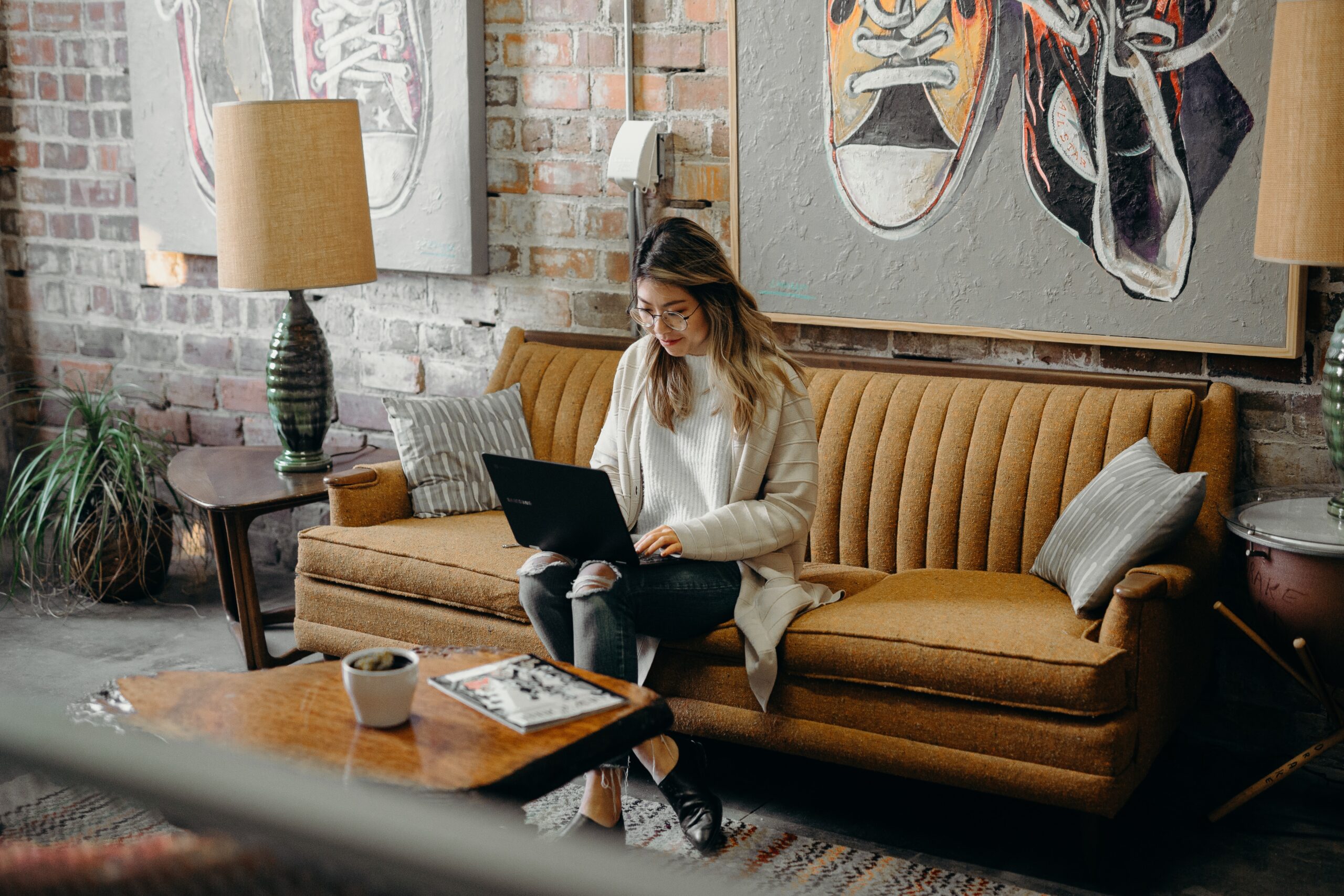 woman on computer