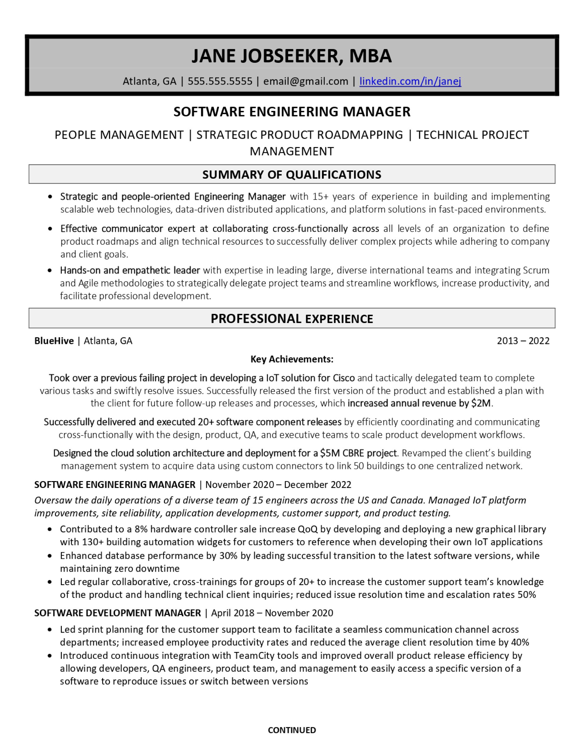 Page 1 of a sample Customer Service resume from Let's Eat, Grandma, the Best Resume Writing Service of 2022