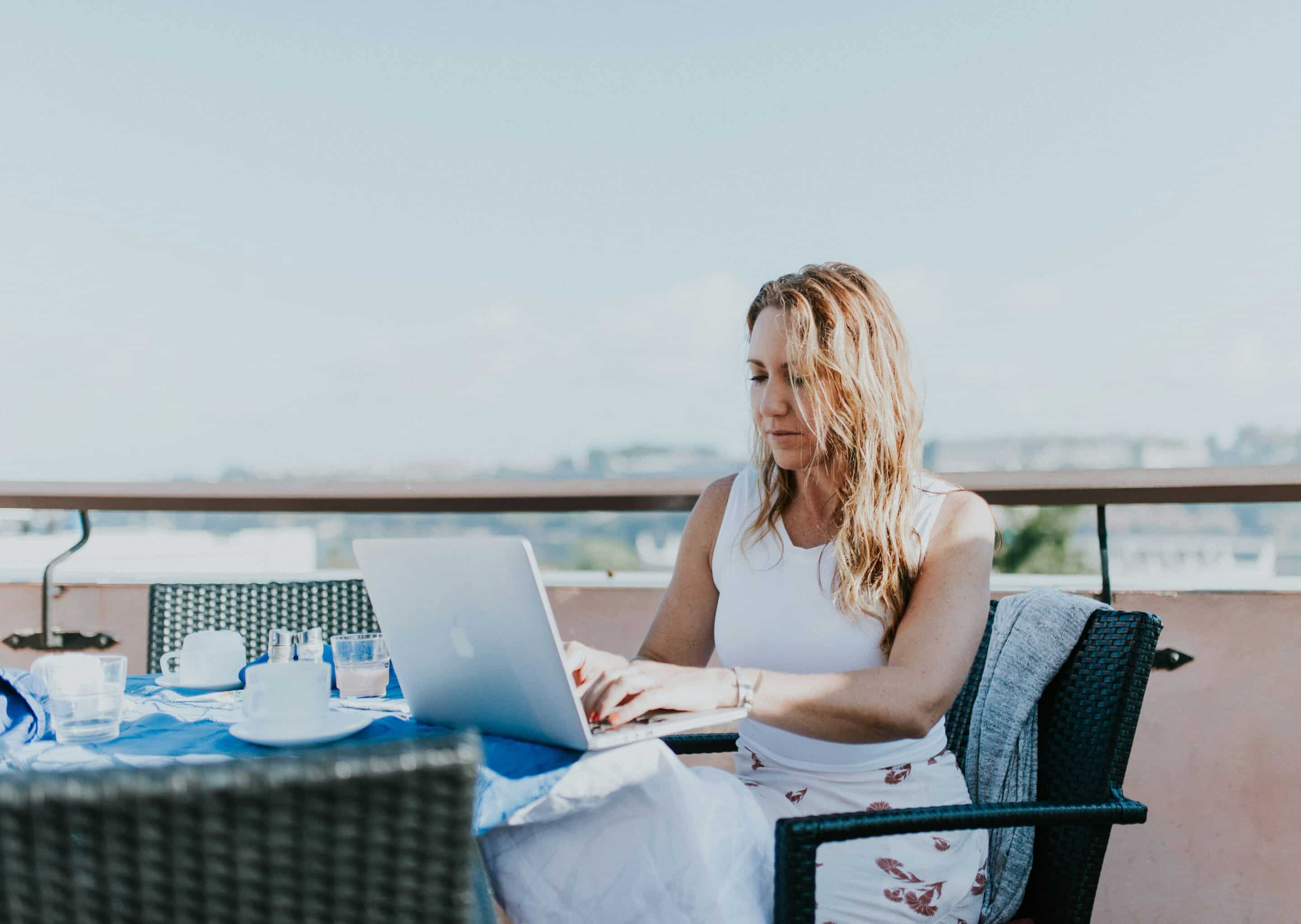 woman on computer